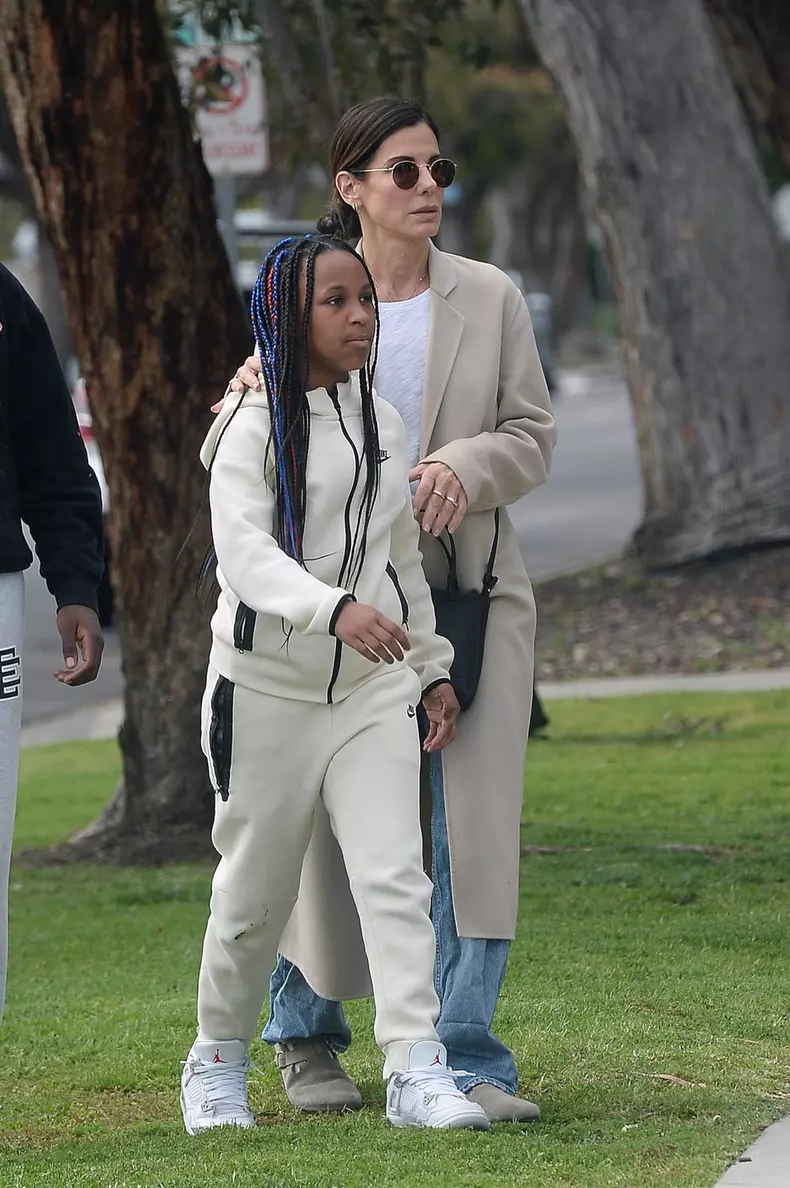 EXCLUSIVE: Sandra Bullock is Spotted on a Rare Outing With Her Family in Los Angeles