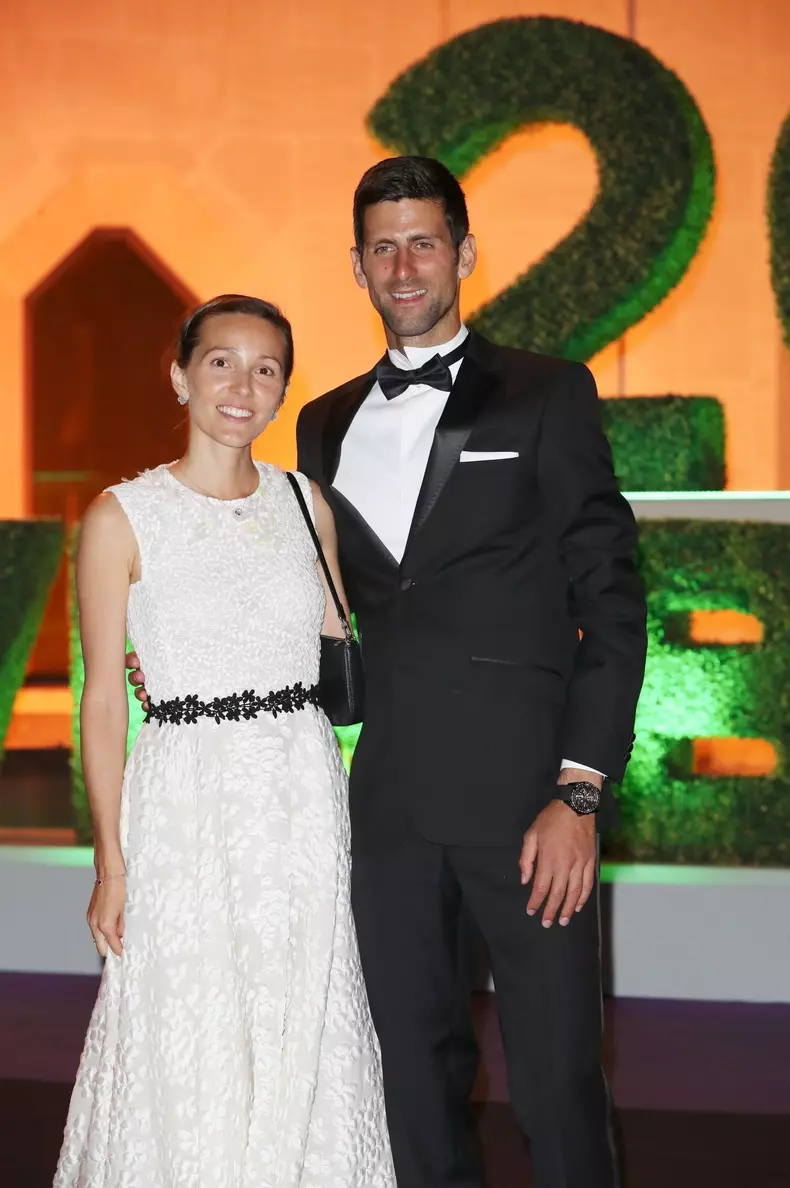 Novak Djokovic and Jelena Djokovic at the Wimbledon Champions dinner at Guildhall in London