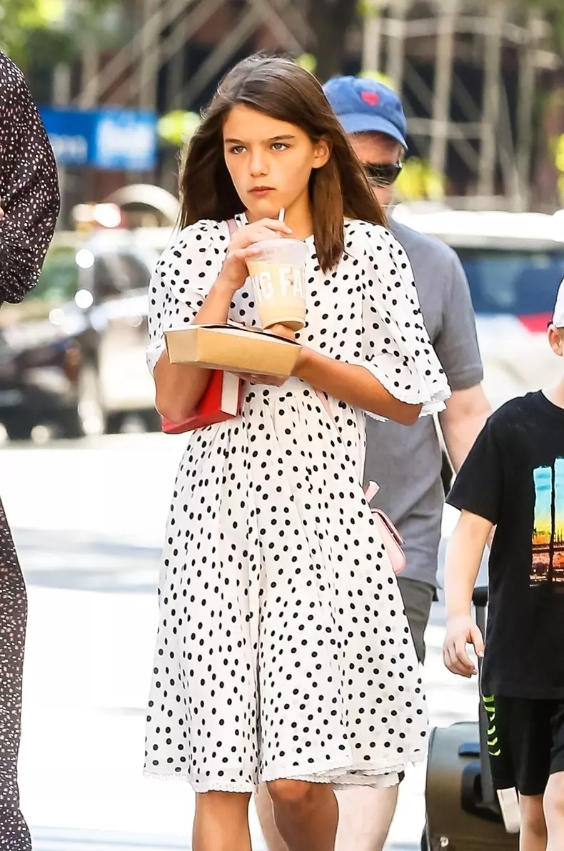 *EXCLUSIVE* Katie Holmes and daughter Suri Cruise match flowing dresses