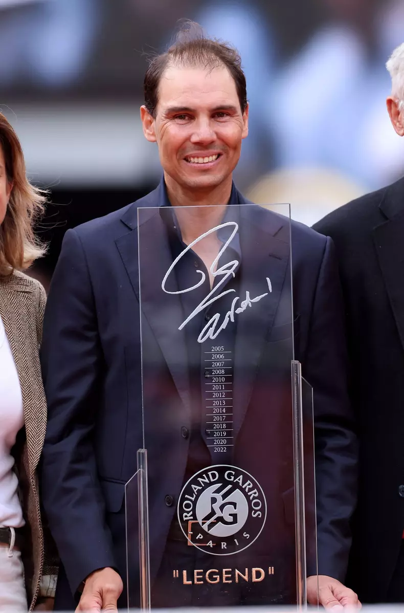 Hommage à Rafael Nadal lors des internationaux de France de tennis à Rolnd Garros
