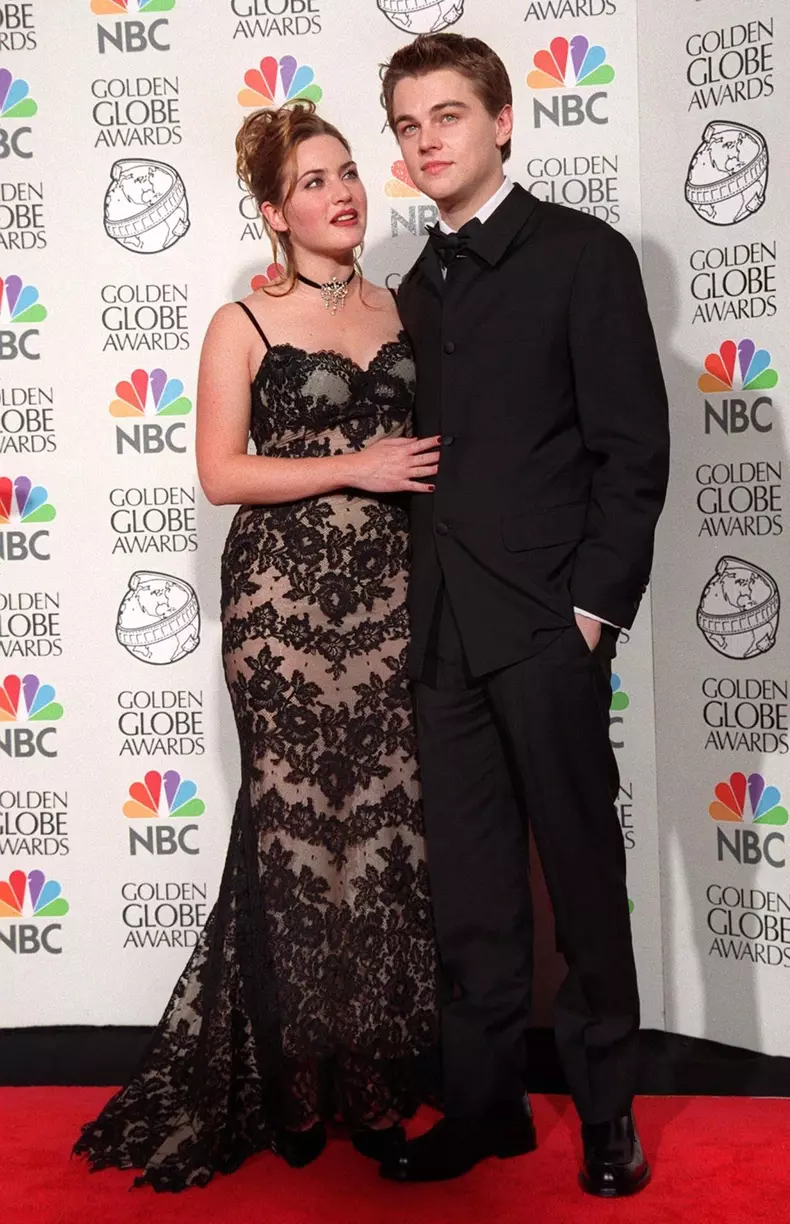 18jan98:,Actor,Leonardo,Dicaprio,&,Actress,Kate,Winslet,At,The