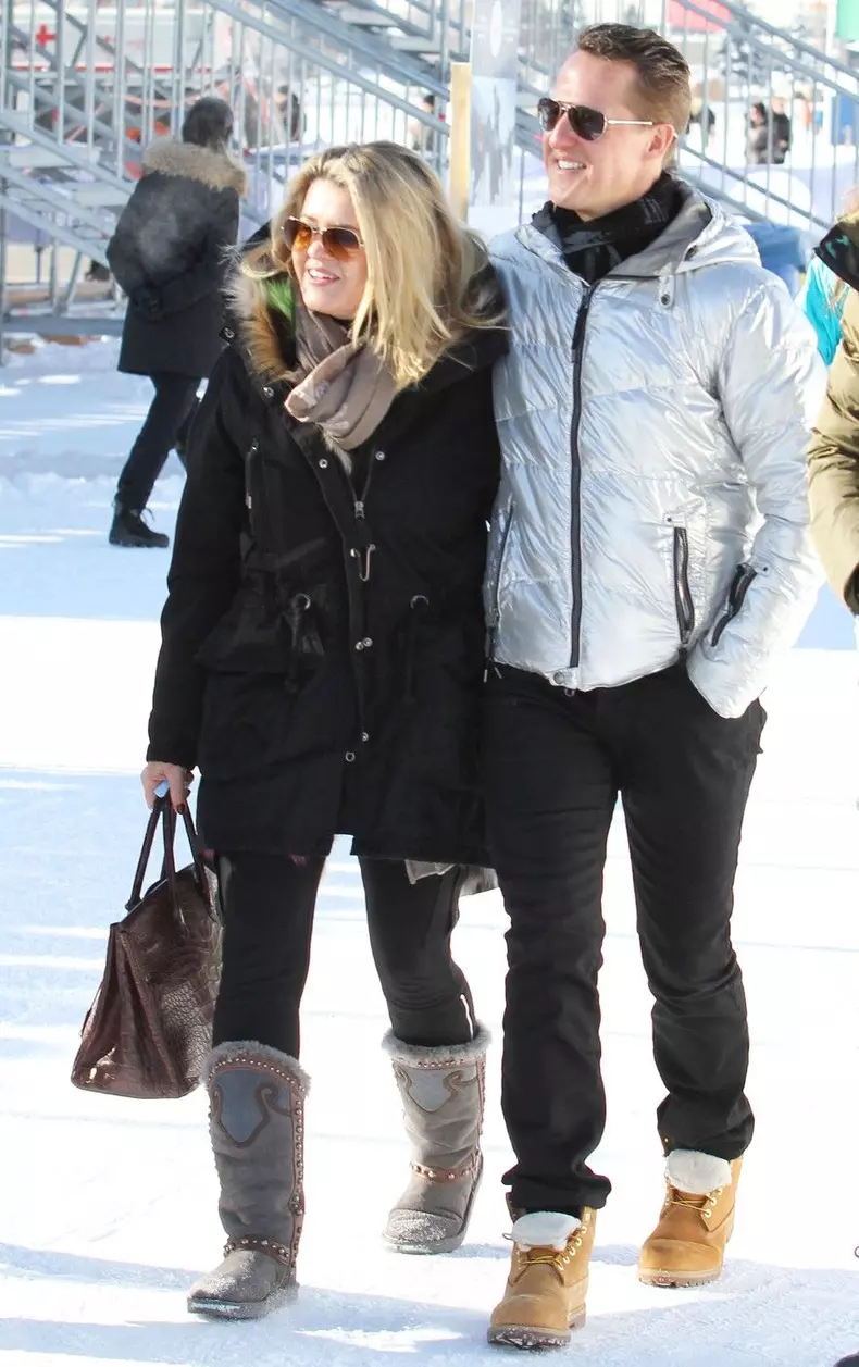 MICHAEL SCHUMACHER AND WIFE IN ST MORITZ