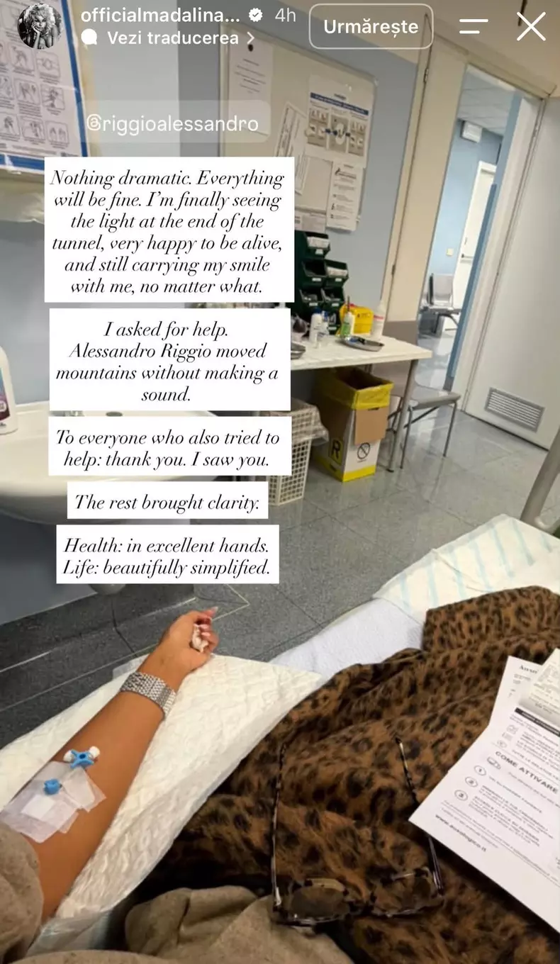 Mădălina Ghenea în spital