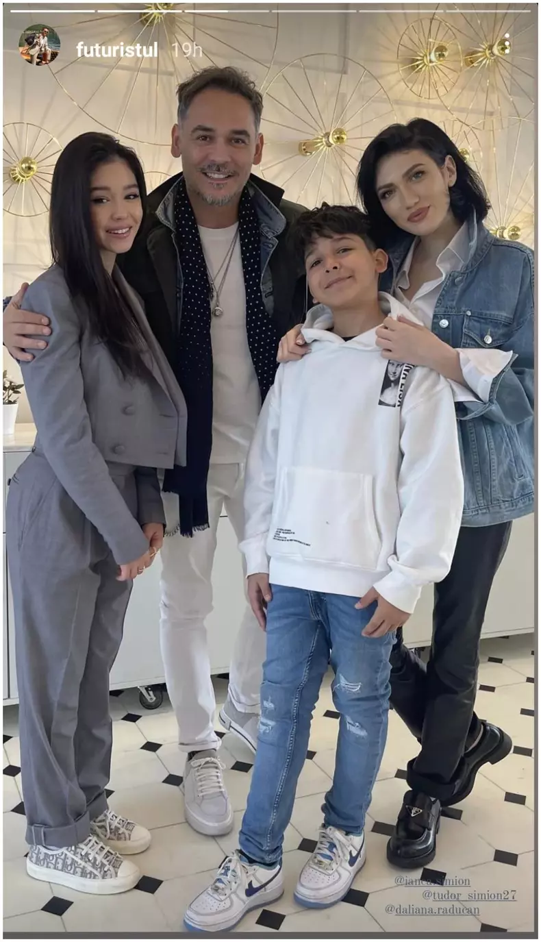 Daliana alaturi de Razvan si cei doi copii ai lui