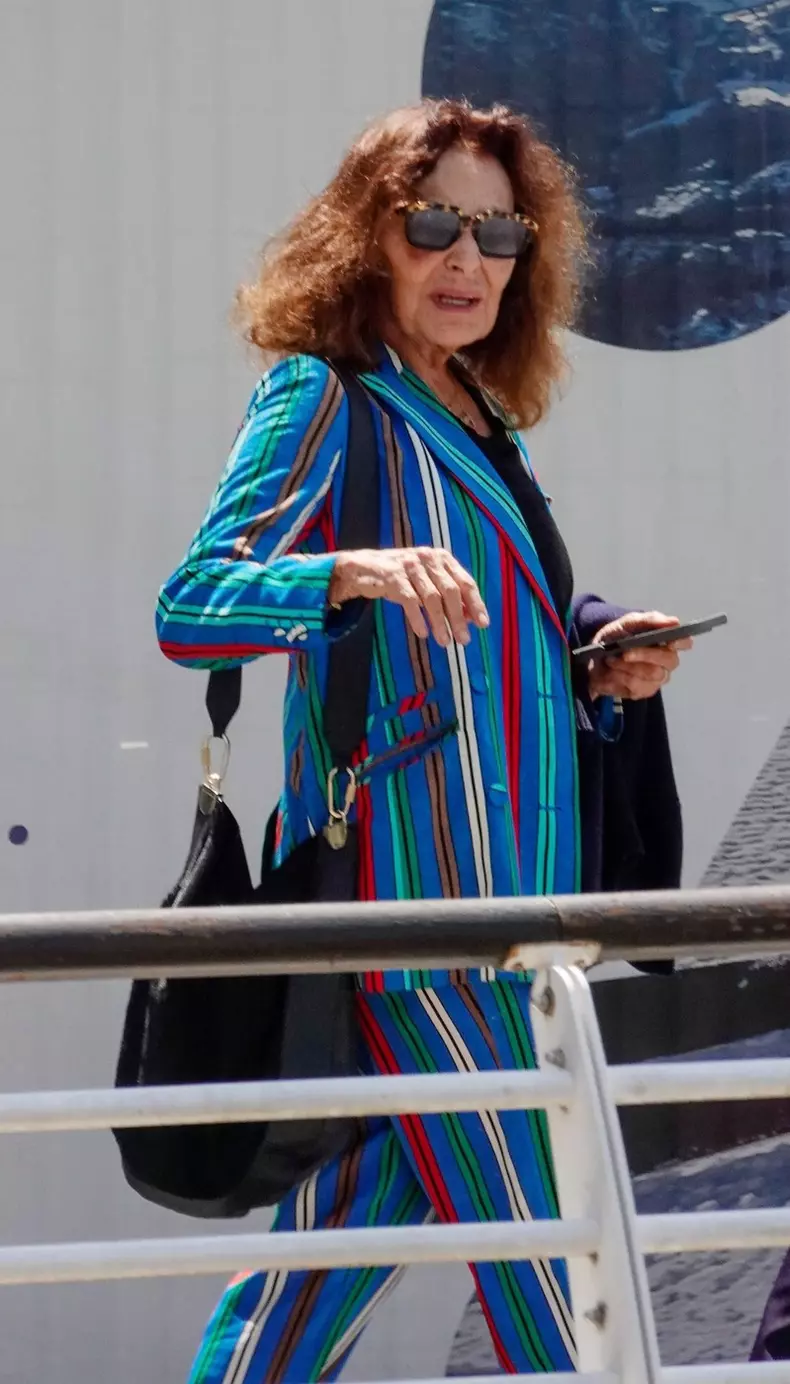 Belgian fashion icon Diane von Fürstenberg makes a glamorous arrival in Venice ahead of the highly anticipated wedding of Jeff Bezos and Lauren Sánchez