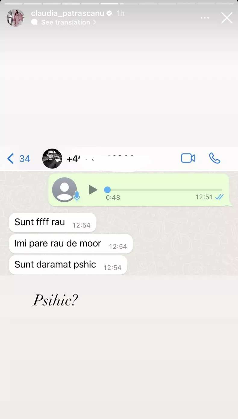Claudia Pătrășcanu - mesaje Gabi Bădălău (5)