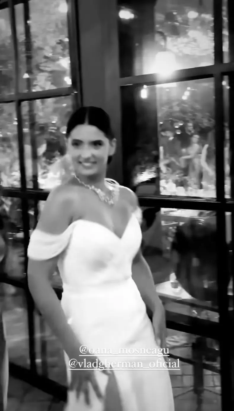 Oana Moşneagu, în cea de-a doua rochie de mireasă, la nunta cu Vlad Gherman