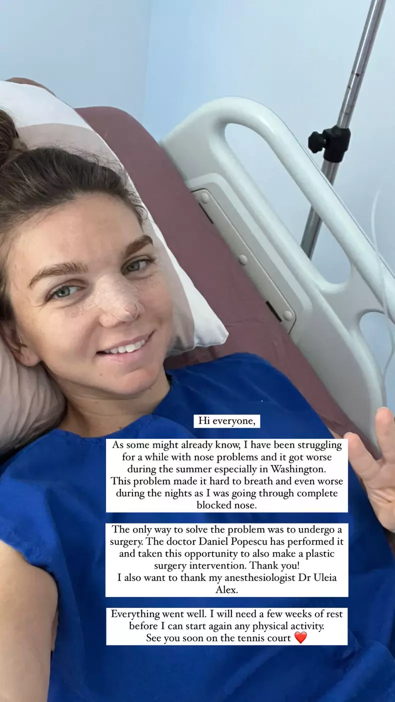 Simona Halep operație nas