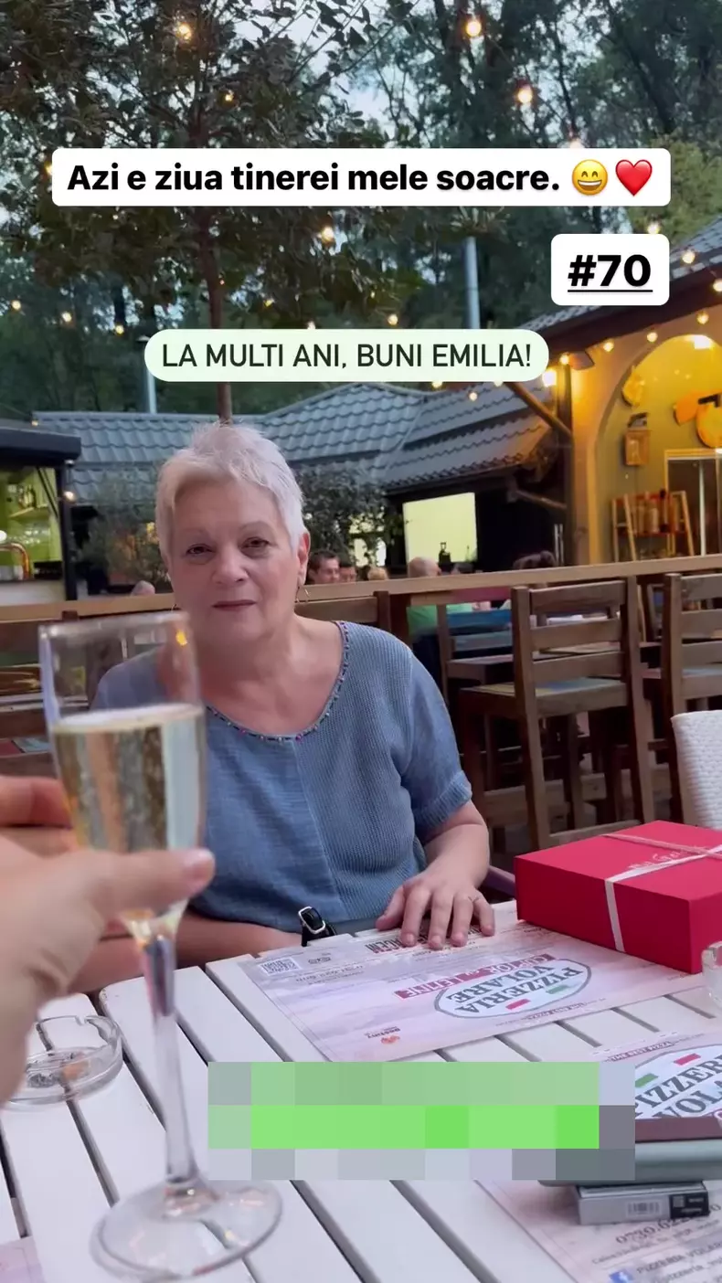 Aniversare mama lui Radu Vâlcan, Emilia