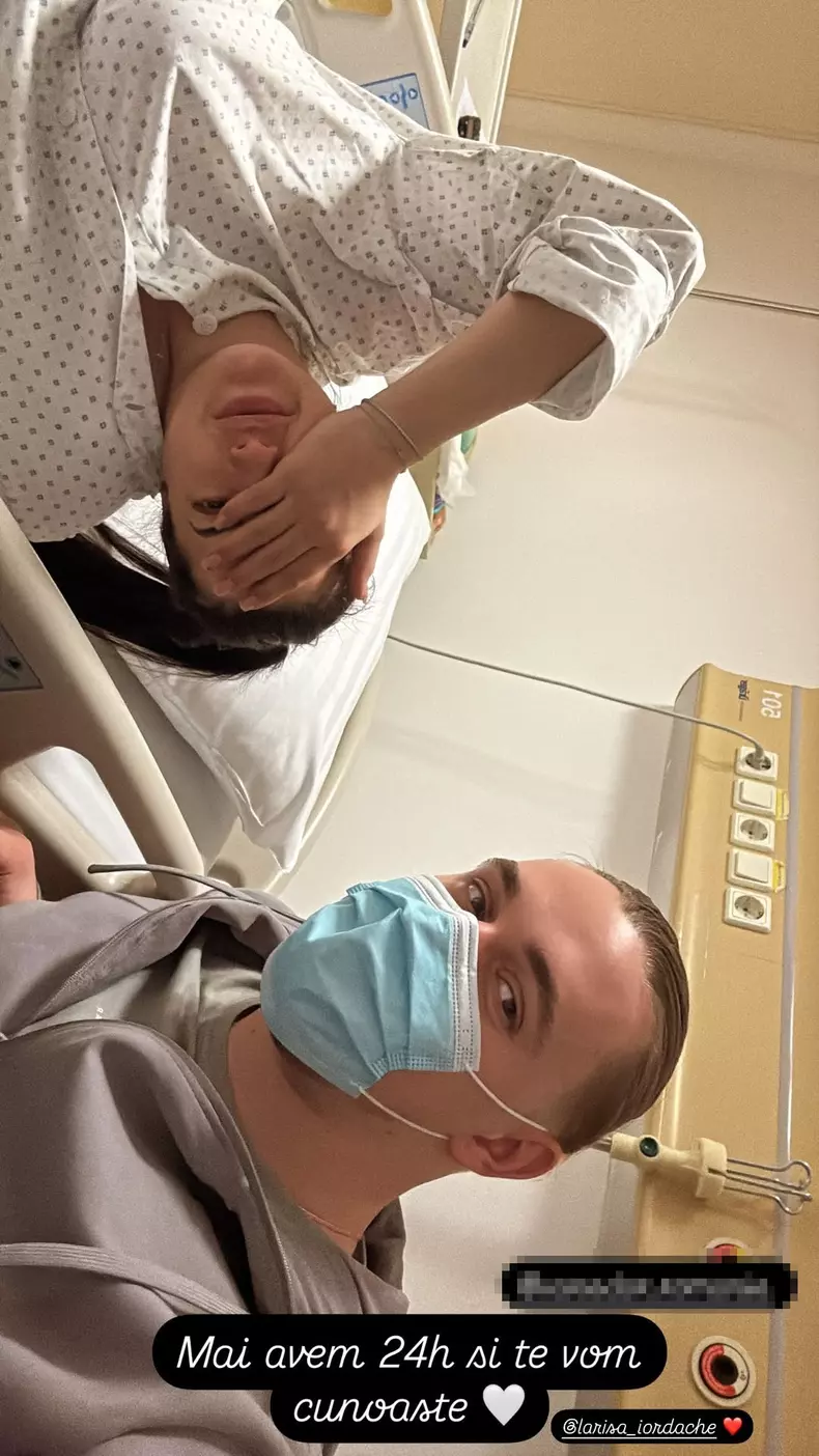 Larisa Iordache și soțul ei, Cristian Chiriță, cu câteva ore înainte ca fosta gimnastă să nască primul lor copil, o fetiță