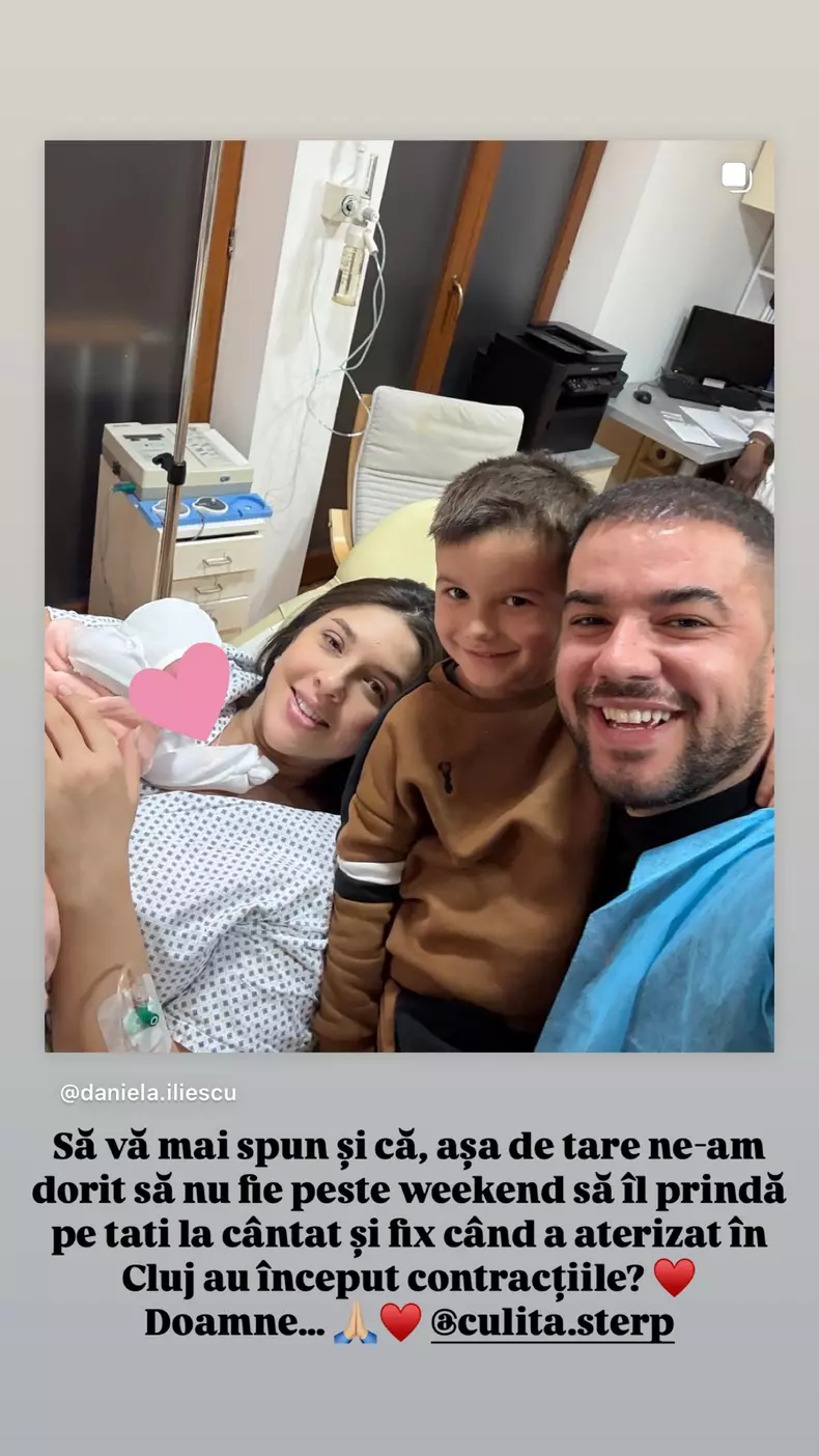 Culiță Sterp, soția lui, Daniela Iliescu, fiul lor, Milan, și fetița lor născută pe 3 martie 2025 (4)