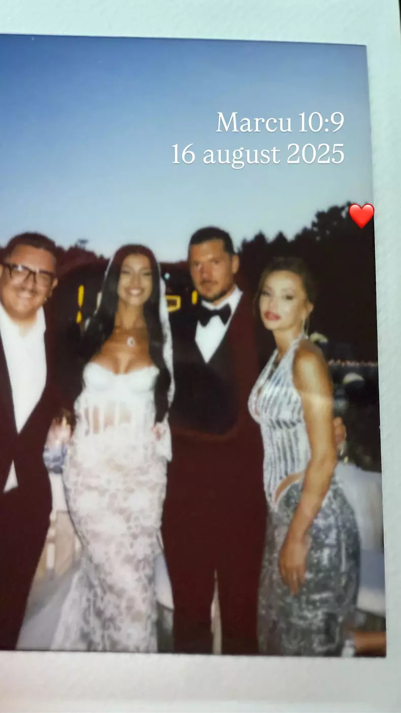 Alina Eremia, Edy Barbu și nașii lor, Lucian Ștefan Gîtiță, fondatorul Global Records, și soția lui.