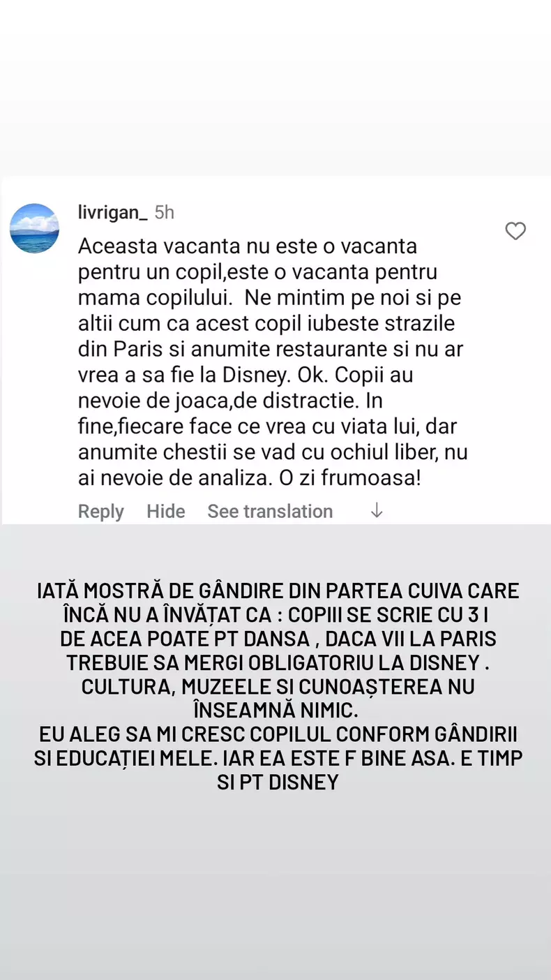 Oana Roman, a răbufnit după ce i s-a reproșat că nu-și crește fiica așa cum ar trebui