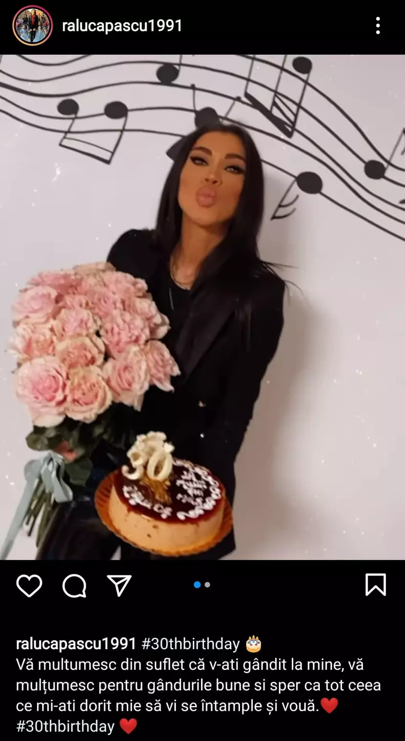 Implinind-varsta-de-30-de-ani-Raluca-Pastrama-a-primit-un-imens-buchet-de-trandafiri