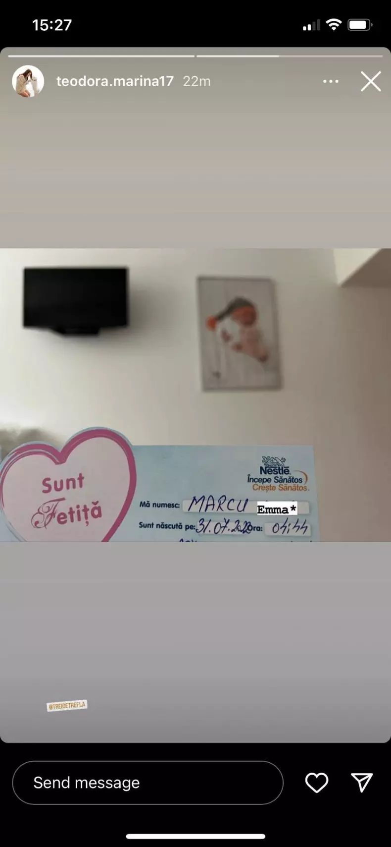 Teodora Marcu a nascut