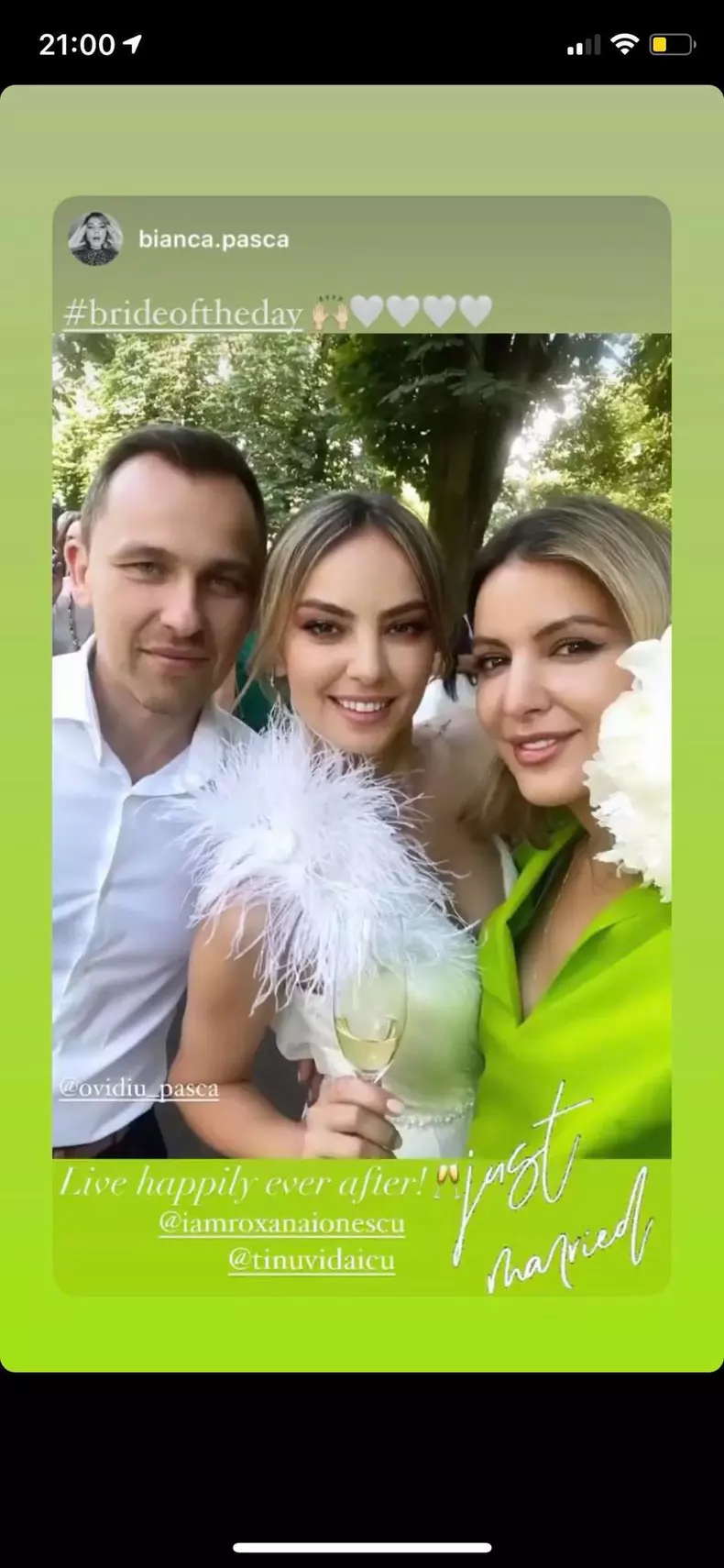 Roxana Ionescu s-a căsătorit religios cu Tinu Vidaicu