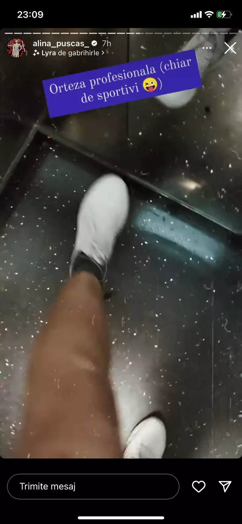 Alina Pusca si-a accidentat piciorul