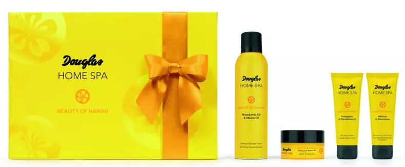 Set, spumă de baie, scrub, cremă de corp, cremă de mâini, Douglas, Home Spa, Beauty of Hawaii, 93 lei