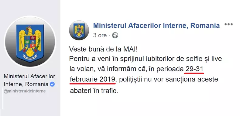 MAI anunță că șoferii care fac Live-uri la volan nu vor mai fi sancționați