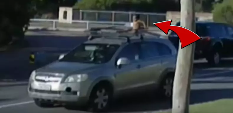 Și-a uitat copilul pe plafonul mașinii