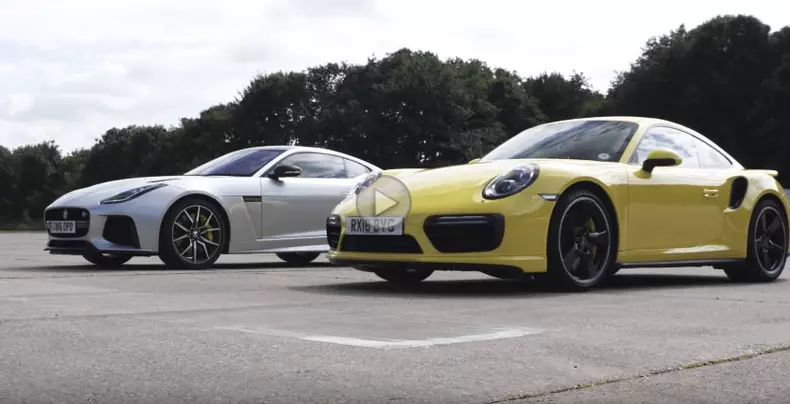 jaguar f-type svr porsche 911 turbo