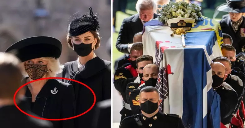 camilla la inmormantarea printului philip