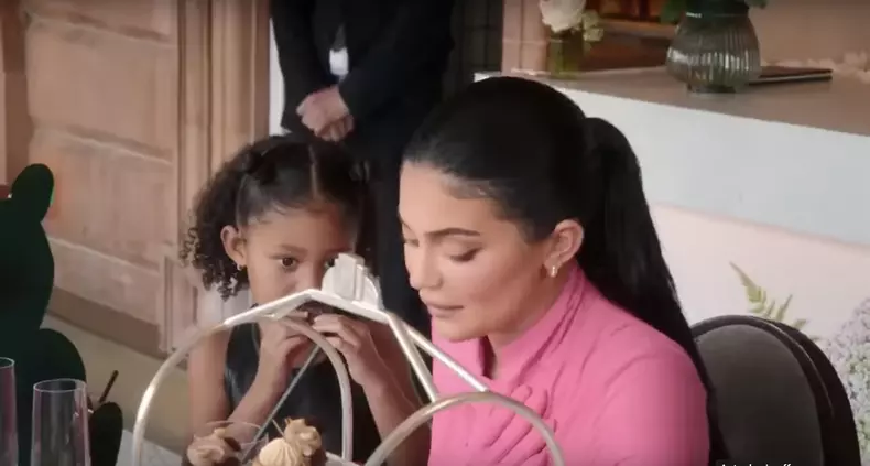 Kylie Jenner takes daughter Stormi to Harrods department store in London to show off her business empire, on the latest episode of Hulu’s The Kardashians