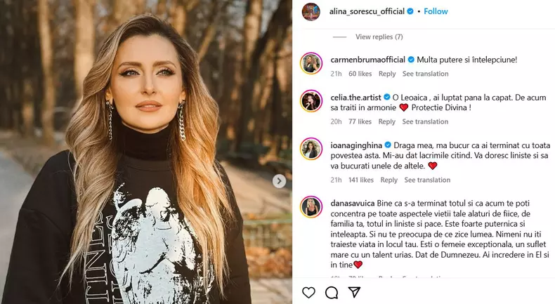 Mesajele de susținere primite de Alina Sorescu  (3)