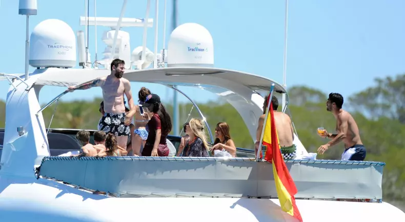 Lionel Messi and Cesc Fabregas and friends holiday in Ibiza
