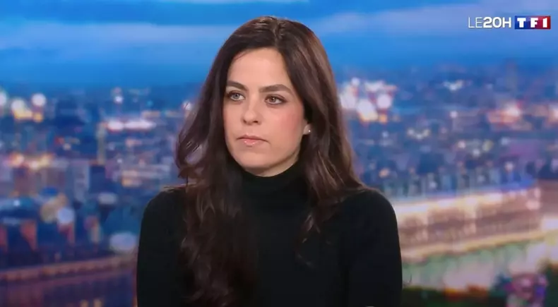 Captures d'écran d'Anouchka Delon qui a pris la parole face aux dernières accusations de son frère, Anthony sur le plateau du JT de TF1