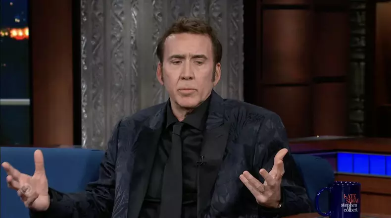 Nicolas Cage sur l'émission "The Late Show With Stephen Colbert" à New York