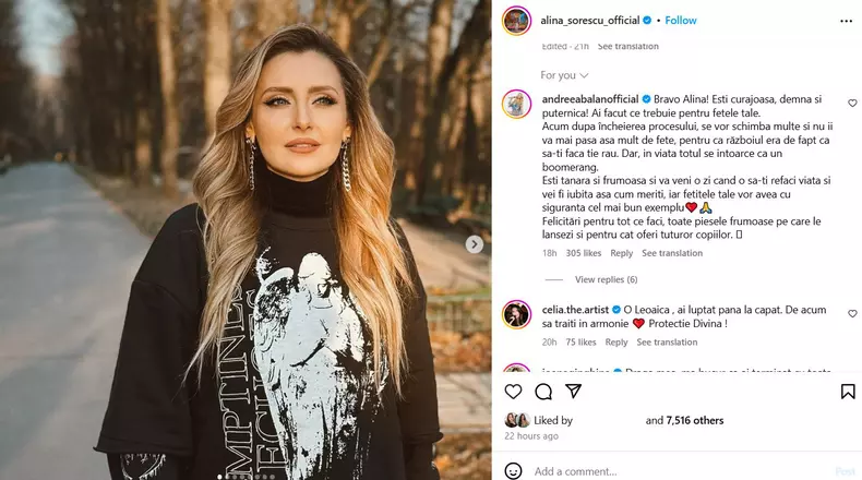 Mesajele de susținere primite de Alina Sorescu  (1)