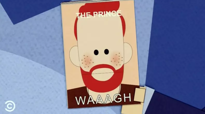 Capture d'écran d'un épisode de South Park parodie Meghan Markle et le prince Harry dans le dernier épisode "The Worldwide Privacy Tour"