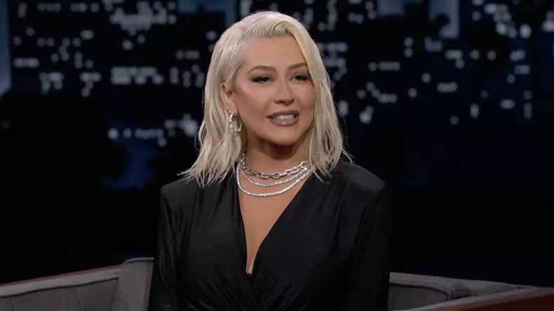 Christina Aguilera sur le plateau de l'émission "Jimmy Kimmel Live!" à Los Angeles