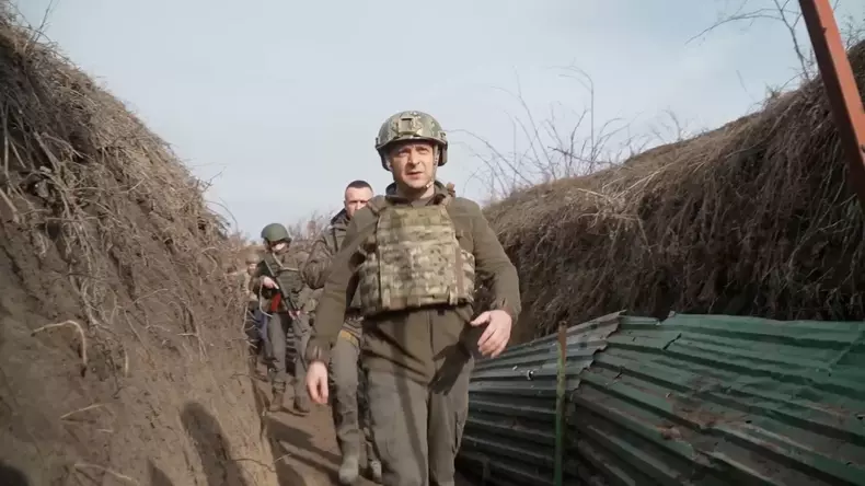 Ukraine President visits Border Patrol in Azov Sea, Ukraine - 16 Feb 2022