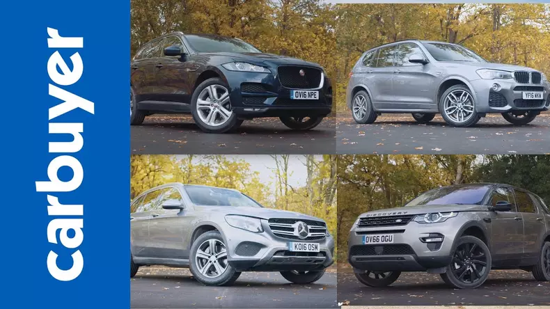 Jaguar-F-Pace-vs-BMW-X3-vs-Mercedes-GLC-vs-Land-Rover-Discovery-Sport-SUV-group-test-Carbuyer