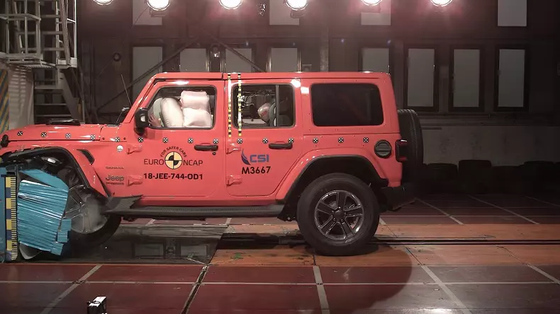 Jeep Wrangler EuroNCAP stele