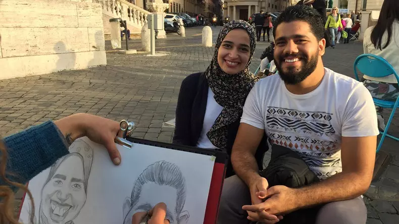 Roxana-Ioana Medan- artist stradal în Roma
