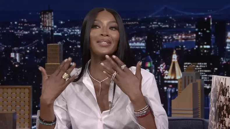 Naomi Campbell sur l'émission "The Tonight Show Starring Jimmy Fallon" à New York