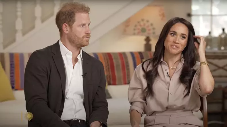 Le prince Harry, duc de Sussex et Meghan Markle, duchesse de Sussex, lors d'une interview pour l'émission CBS News Sunday Morning