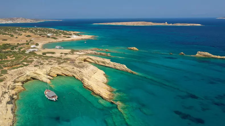 Aerial,Drone,Photo,Of,Laki,Paradise,Beach,With,Beautiful,Emerald