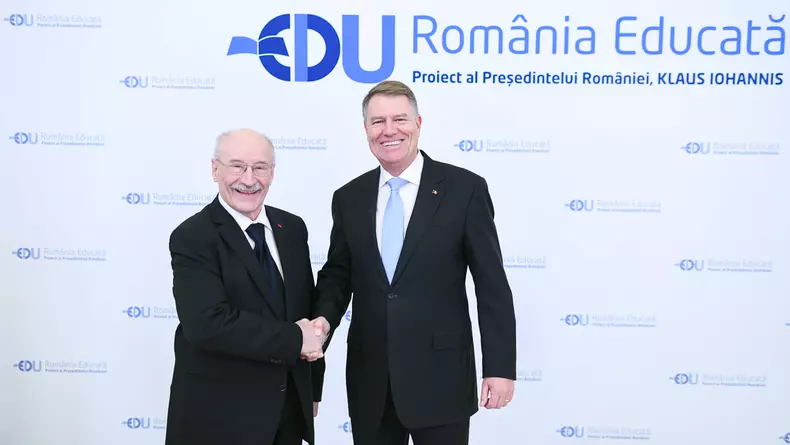 Victor Rebengiuc și  președintele țării