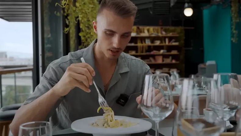 Matei Teodoru a mâncat paste la restaurantul lui Florin Ristei