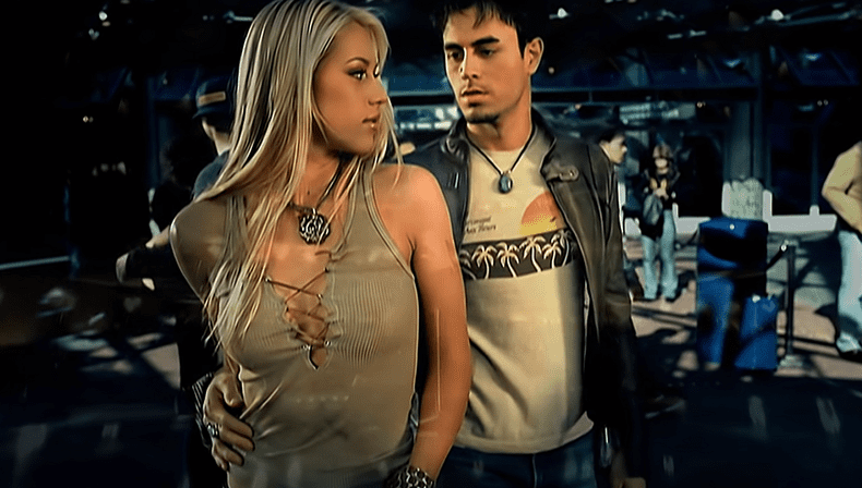 Anna Kounikova și Enrique Iglesias în videoclipul piesei Escape