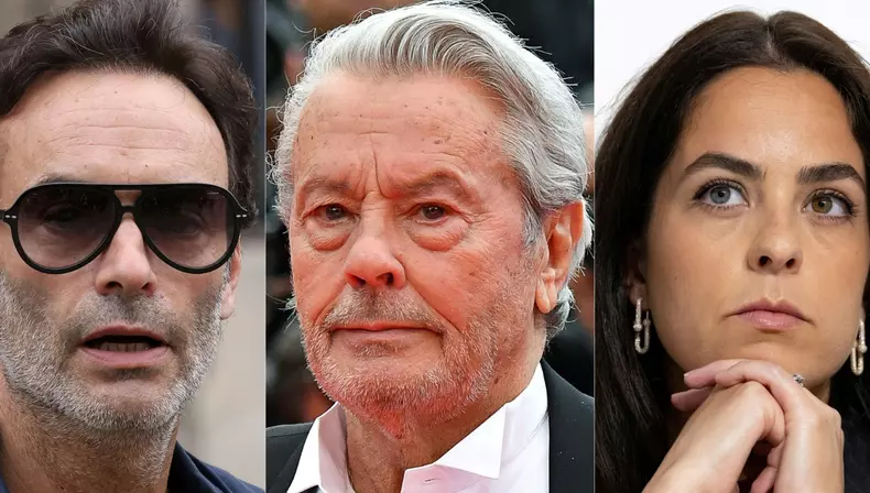 Alain Delon cu fiica și fiul lui