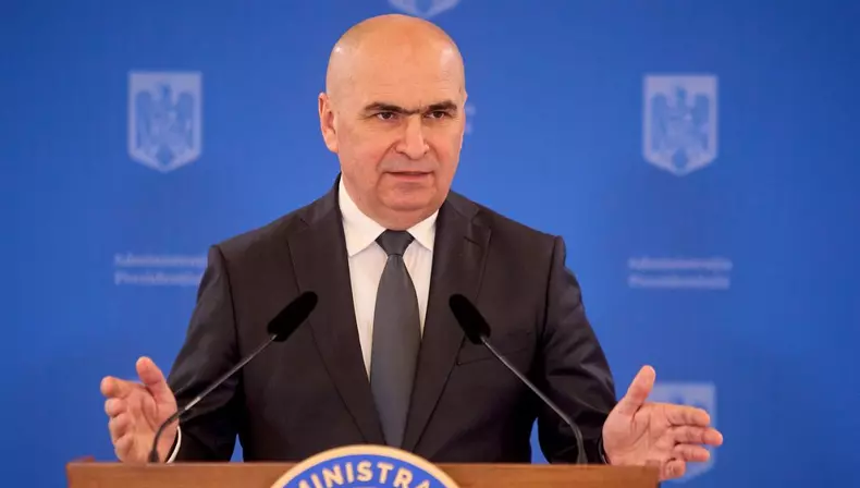 Ilie Bolojan, Interim President of Romania, on the Trade Tariffs Imposed by the US, Bucharest - 08 Apr 2025