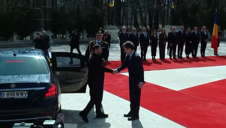 Nicușor Dan și Volodimir Zelenski la Palatul Cotroceni