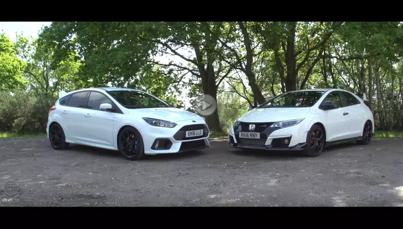 ford focus rs vs honda civic type r