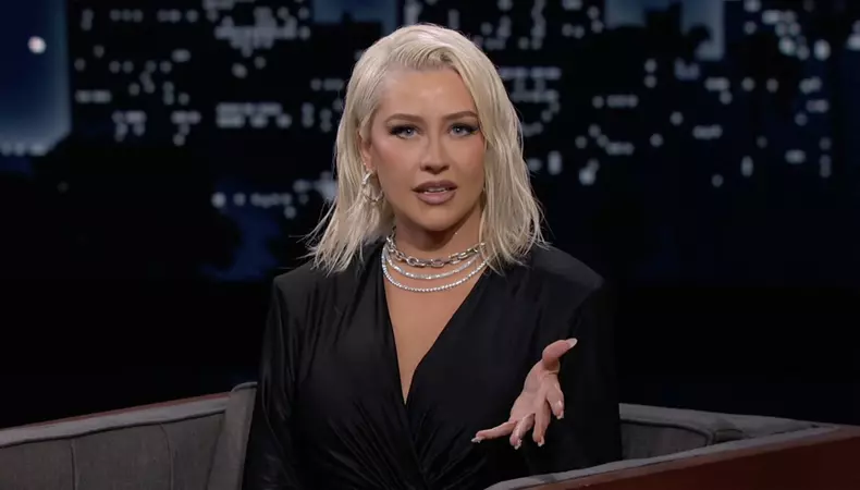 Christina Aguilera sur le plateau de l'émission "Jimmy Kimmel Live!" à Los Angeles