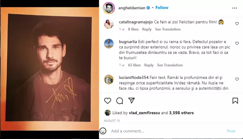 Reacția uluitoare a Liei Bugnar la ultima imagine publicată de Anghel Damian